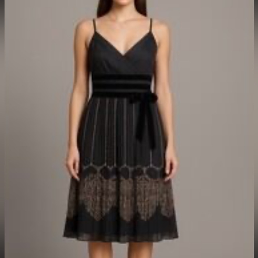 NWT Ann Taylor Loft Black Midi Cocktail Dress SZ 16 Whimsigoth
